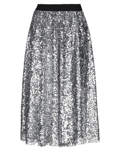 Shop In The Mood For Love Midi Skirts In Silver