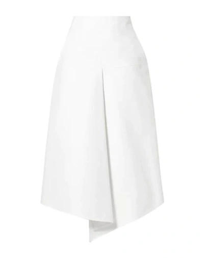 Shop Tibi Woman Midi Skirt White Size 0 Cotton