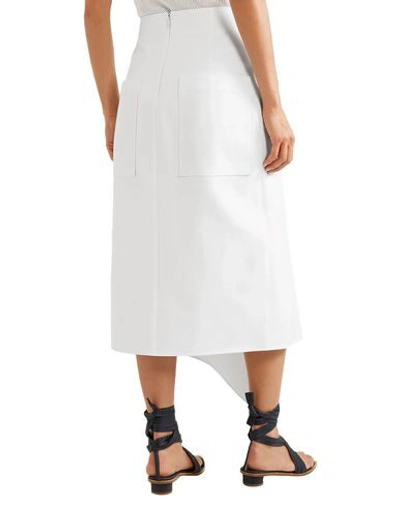 Shop Tibi Woman Midi Skirt White Size 0 Cotton