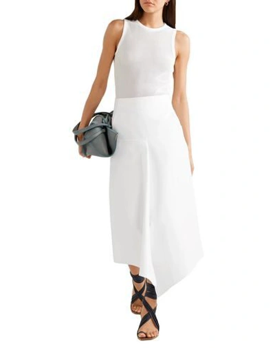 Shop Tibi Woman Midi Skirt White Size 0 Cotton