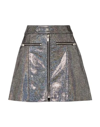 Shop The Mighty Company Mini Skirts In Silver