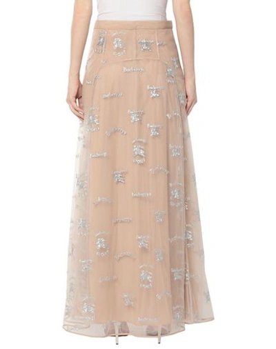 Shop Burberry Maxi Skirts In Pale Pink