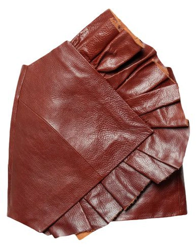 Shop Saint Laurent Mini Skirts In Brown