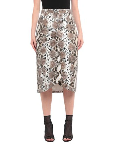 Shop Pushbutton Woman Midi Skirt Beige Size S Polyester, Cotton