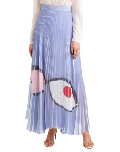 Shop Akris Woman Maxi Skirt Lilac Size 8 Polyester In Purple