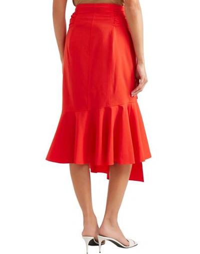 Shop Adeam Woman Midi Skirt Red Size 4 Wool, Polyurethane