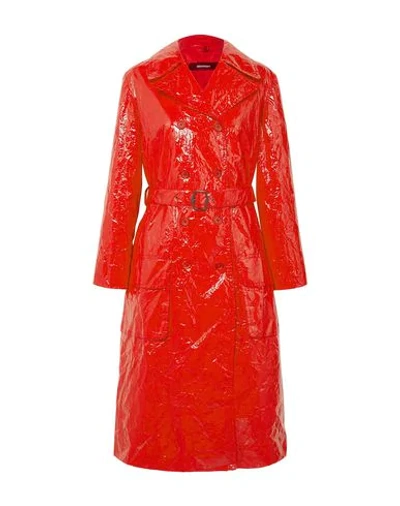 Shop Sies Marjan Woman Overcoat & Trench Coat Red Size 6 Polyurethane, Polyethylene