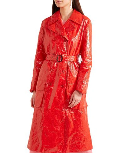 Shop Sies Marjan Woman Overcoat & Trench Coat Red Size 6 Polyurethane, Polyethylene