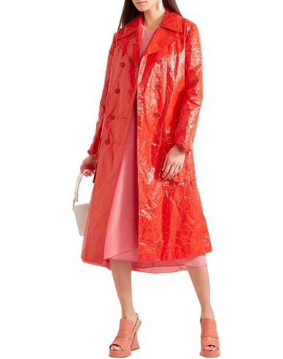 Shop Sies Marjan Woman Overcoat & Trench Coat Red Size 6 Polyurethane, Polyethylene