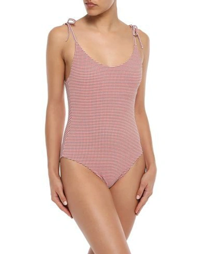 Shop Onia One-piece Swimsuits In Red