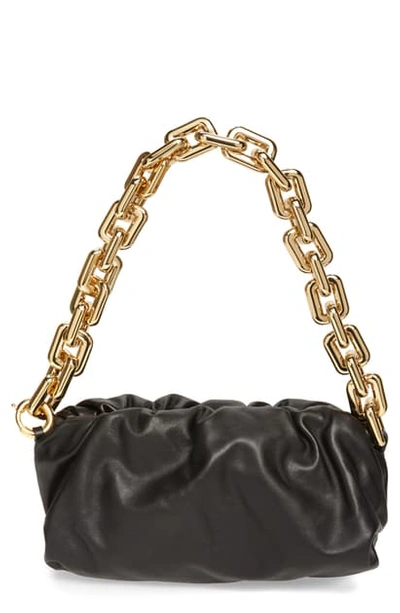 Shop Bottega Veneta The Chain Pouch Leather Shoulder Bag In 9143 Chalk-gold