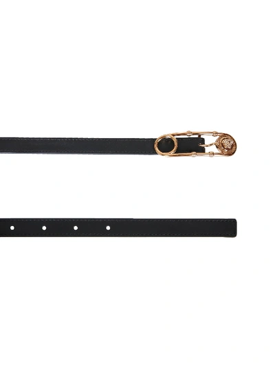 Shop Versace Safety Pin Belt In Nero