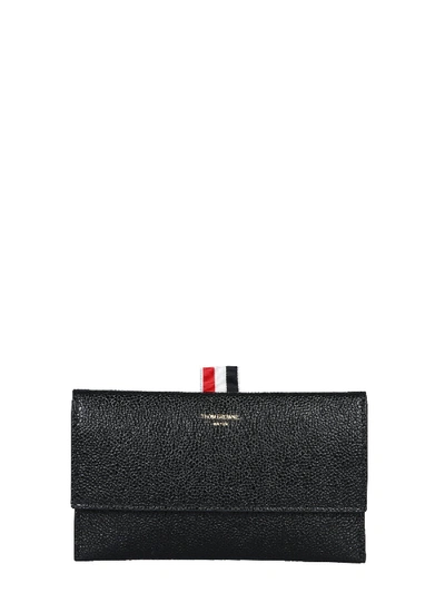 Shop Thom Browne Wallet With Flap In Nero