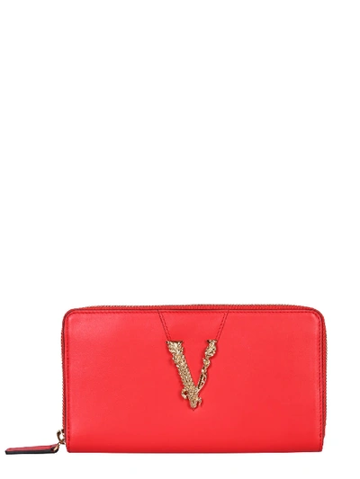 Shop Versace Virtus Wallet In Rosso