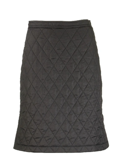 Shop Burberry Gail - Diamond Quilted A-line Skirt In Black