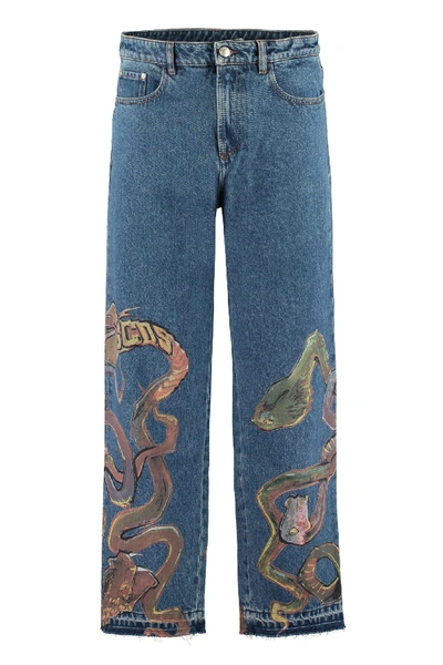 Shop Gcds Wide-cut Jeans In Denim