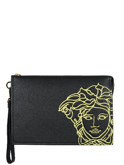 Shop Versace Small Icon Pouch In Nero