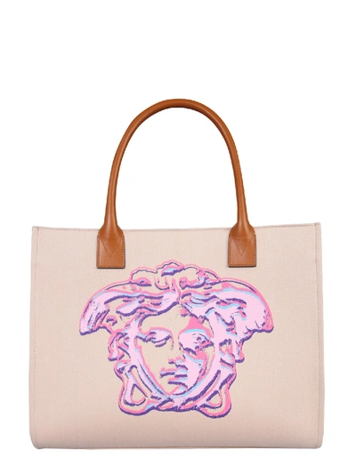 Shop Versace Medusa Pop Shopping Bag In Multicolor