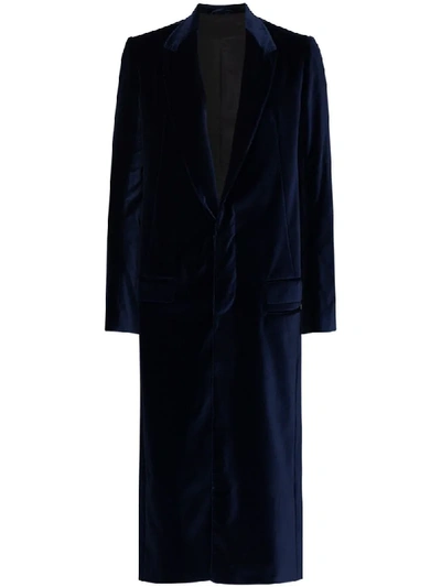 Shop Haider Ackermann Single-breasted Velvet Coat In Blue