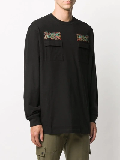 Shop Maharishi Embroidered Dragon Sweatshirt In Black