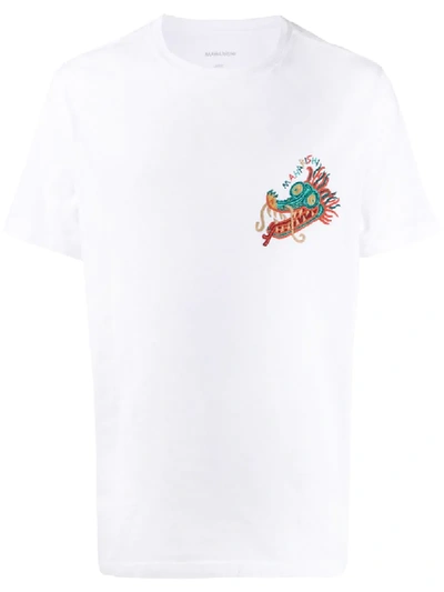 Shop Maharishi Liberty Dragon Organic Cotton T-shirt In White