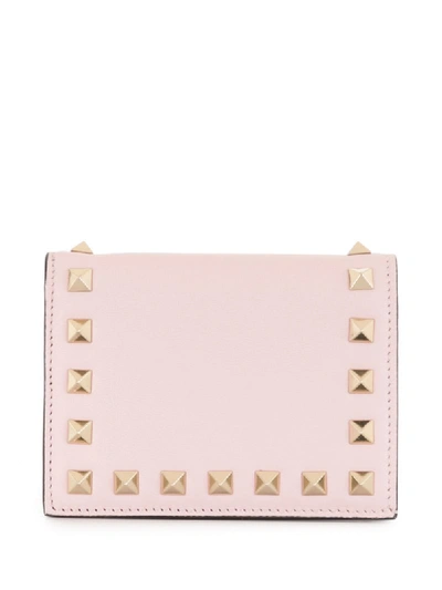 Shop Valentino Rockstud Wallet In Purple