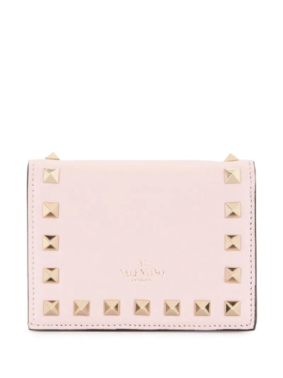 Shop Valentino Rockstud Wallet In Purple