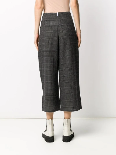 Shop Mcq By Alexander Mcqueen Checked Cropped Trousers In Grey