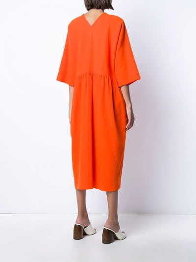 Sofie D'hoore 3/4s Dress Pleats All Around Waist In Orange