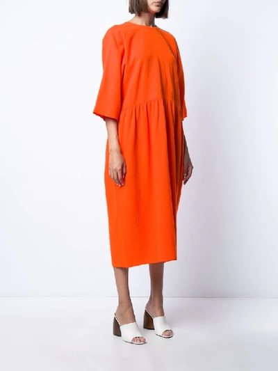 Sofie D'hoore 3/4s Dress Pleats All Around Waist In Orange