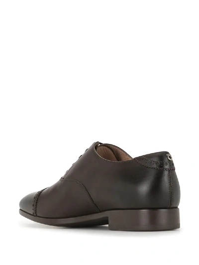 Shop Ferragamo Gancini Block Heel Oxford Shoes In Brown