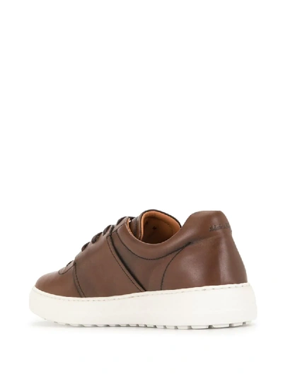 Shop Ferragamo Gancini Low-top Sneakers In Brown