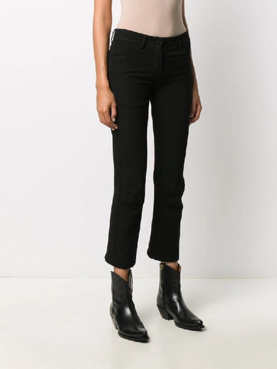 Shop Ann Demeulemeester Cropped Straight-leg Trousers In Black