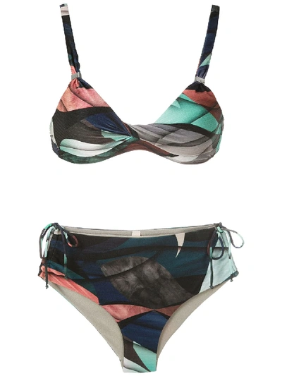 Shop Lygia & Nanny Marcela Printed Bikini Set In Blue