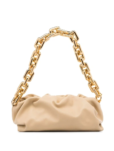 Bottega Veneta Pouch Paper Chain Clutch Bag In Nude/gold | ModeSens