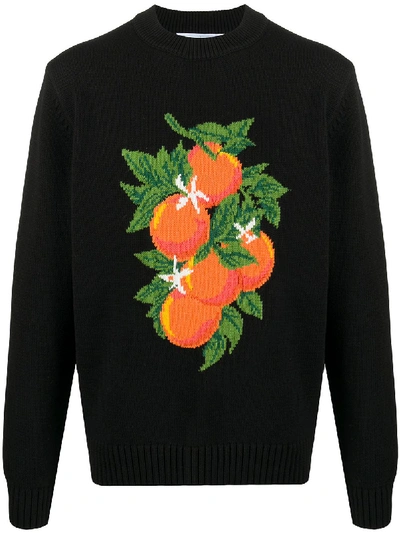 Shop Casablanca Long-sleeve Embroidered Sweatshirt In Black