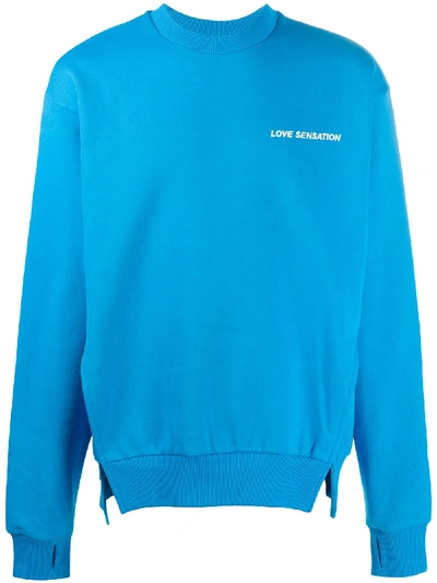 Shop Honey Fucking Dijon Graphic-print Rib-trimmed Sweatshirt In Blue