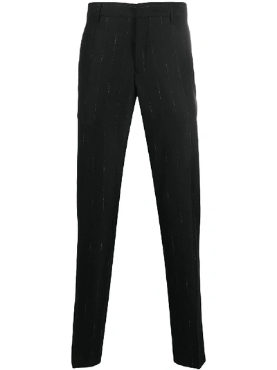 Shop Ann Demeulemeester Faded Pinstripe Tailored Trousers In Black
