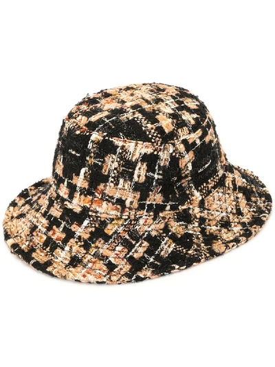 Shop Dolce & Gabbana Bouclé Bucket Hat In Black