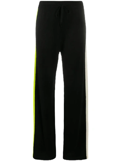 Shop Chinti & Parker Stripe Detail Cashmere Trousers In Black