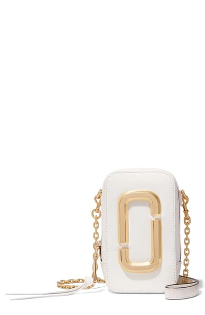 Shop The Marc Jacobs The Hot Shot Saffiano Leather Shoulder Bag In Brilliant White