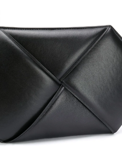 Shop Bottega Veneta Leather Clutch In Black