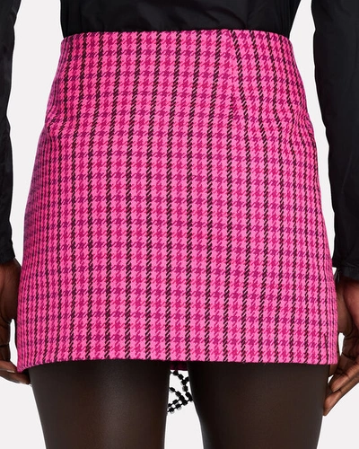 Shop Area Crystal Butterfly Houndstooth Mini Skirt In Pink