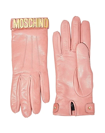 Shop Moschino Gloves In Pink