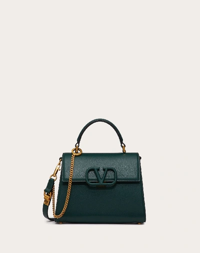 Shop Valentino Garavani Small Vsling Grainy Calfskin Handbag In Green