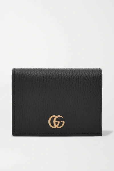 Shop Gucci + Net Sustain Marmont Petite Textured-leather Wallet In Black