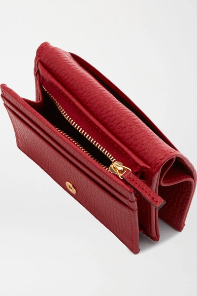 Shop Gucci + Net Sustain Marmont Petite Textured-leather Wallet In Red