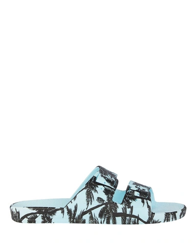 Shop Freedom Moses Cruz Blue Moses Two Band Slide In Light Blue/black