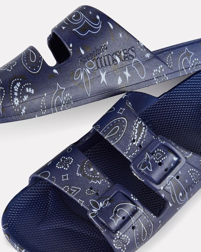 Shop Freedom Moses Luca Blue Bandana Moses Two Band Slide In Navy
