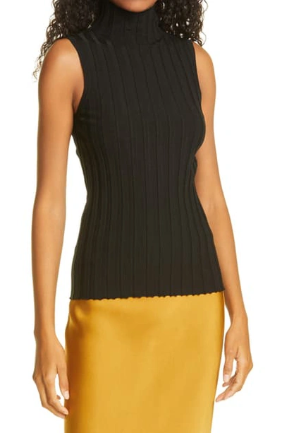 Shop Anine Bing Miranda Ribbed Sweater Tank In Black